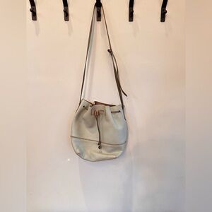 J. Crew Leather Downing bucket bag, Gray